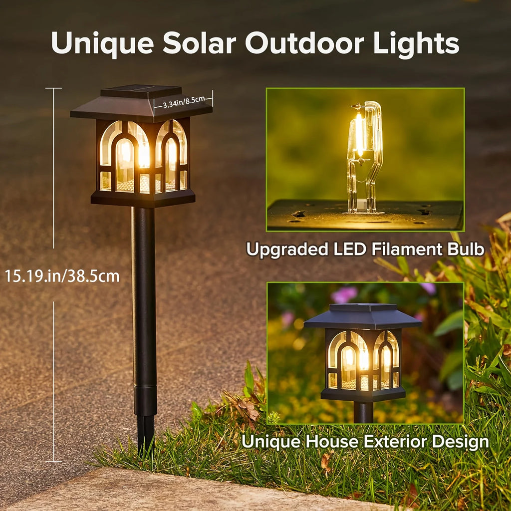 6/10 Pack Solar Pathway Lights Outdoor