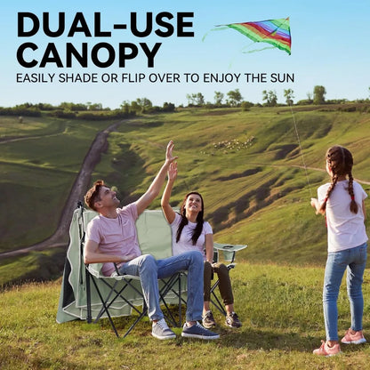 Double Beach Chair With Canopy Shade