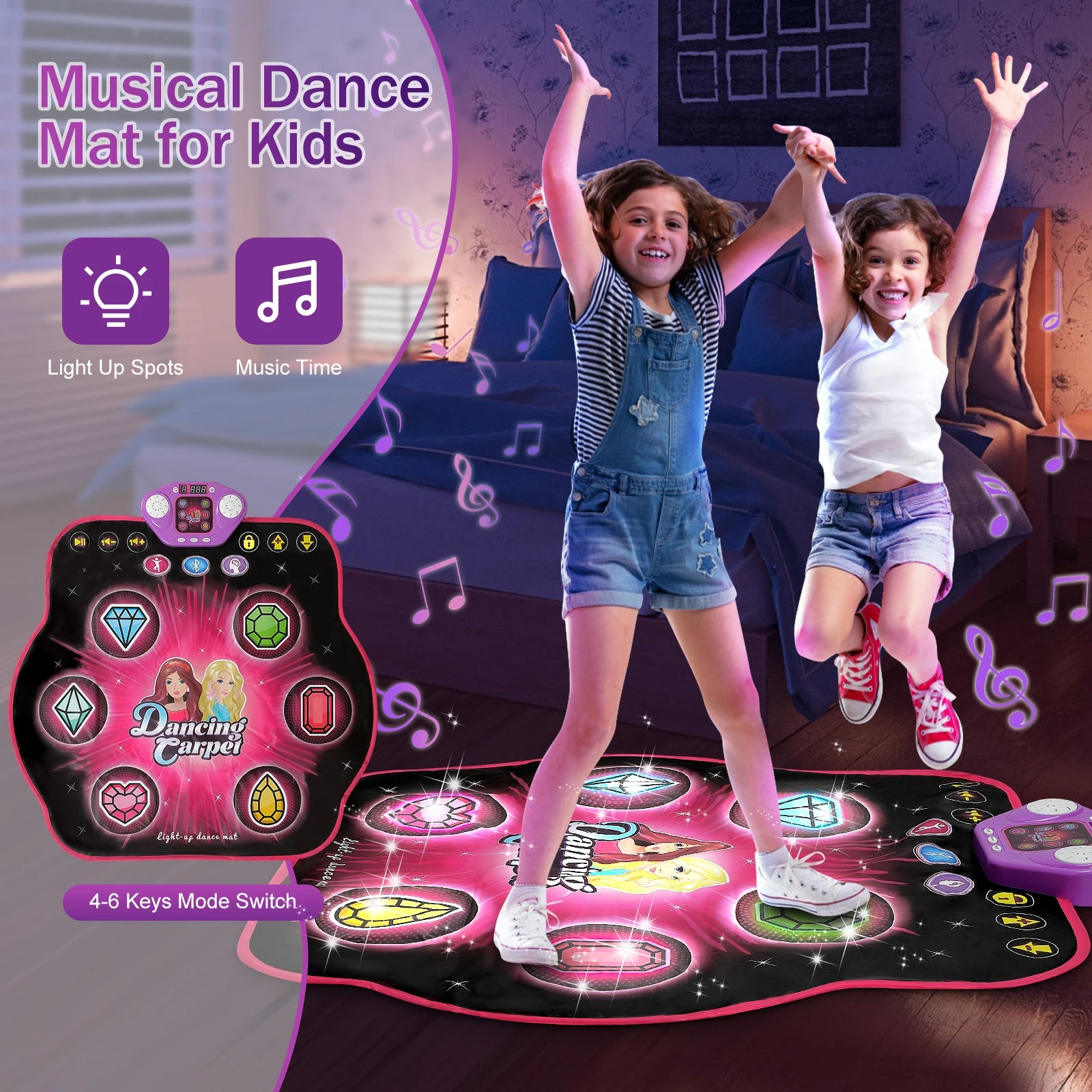 Outdoor Dance Mat 27 Levels for Girls Kids 6 LED