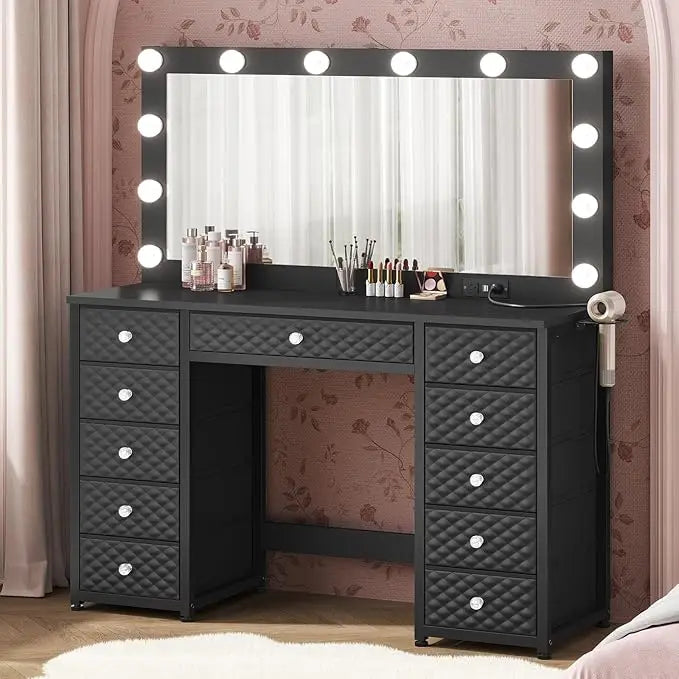 Vanity with Extra Large Mirror and Light