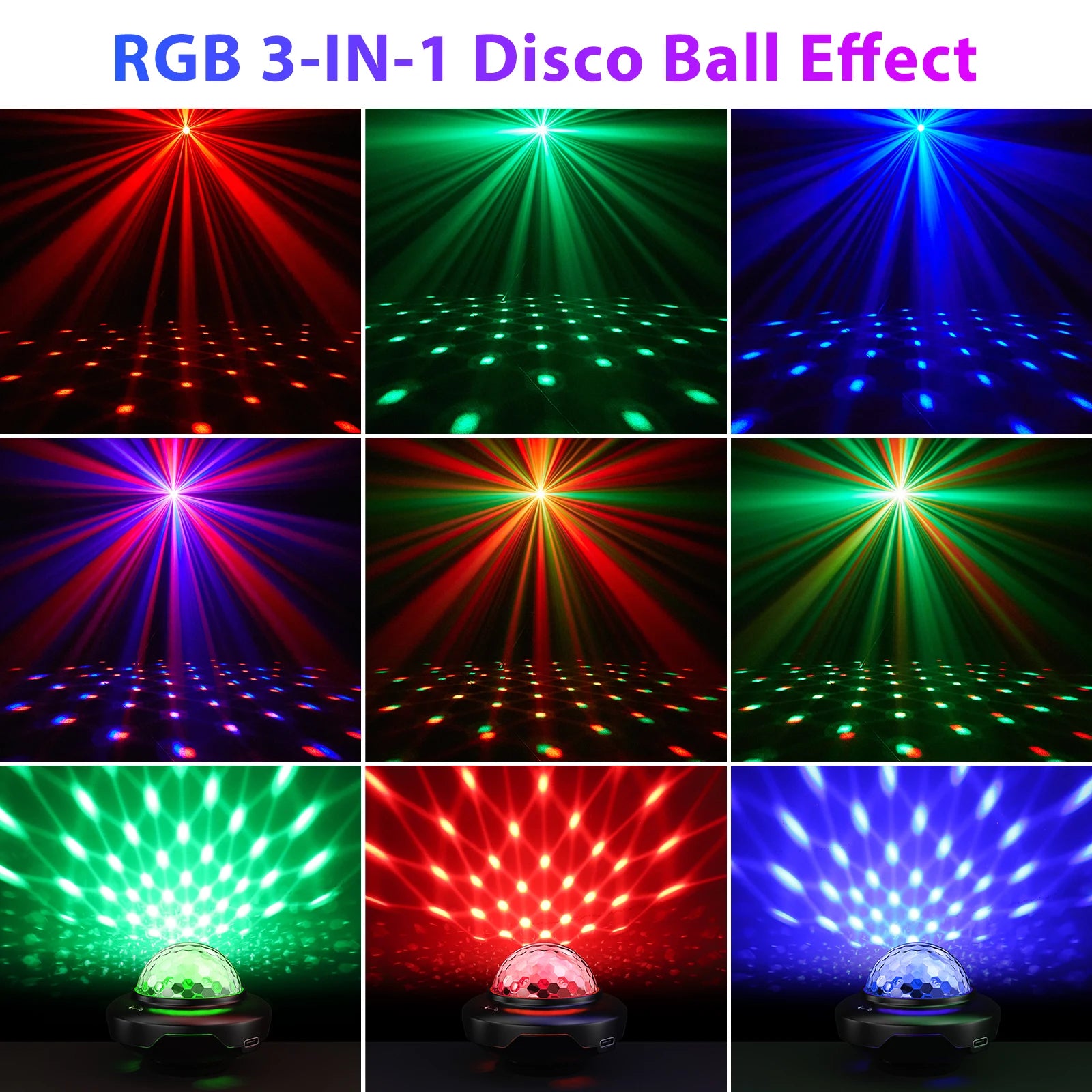 2PCS  Voice-Activated Magic Ball Light LED Disco Ball