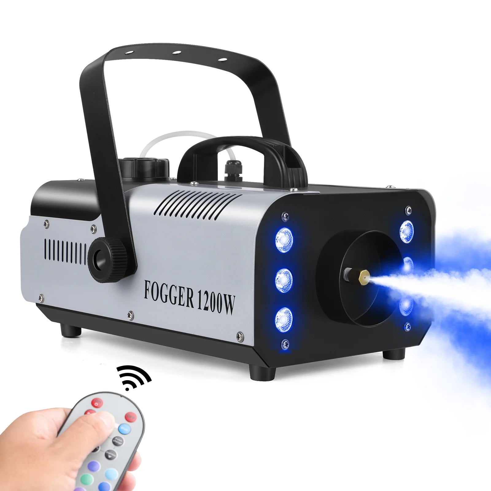 1200W Fog Machine 6LEDs Remote Fogger Ejector