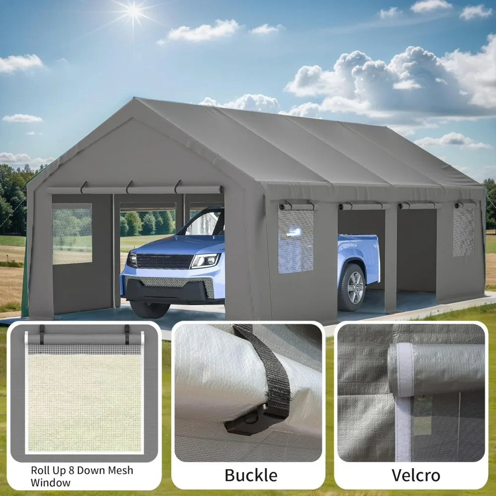 Carport 25x13ft Heavy Duty Canopy Storage Shed