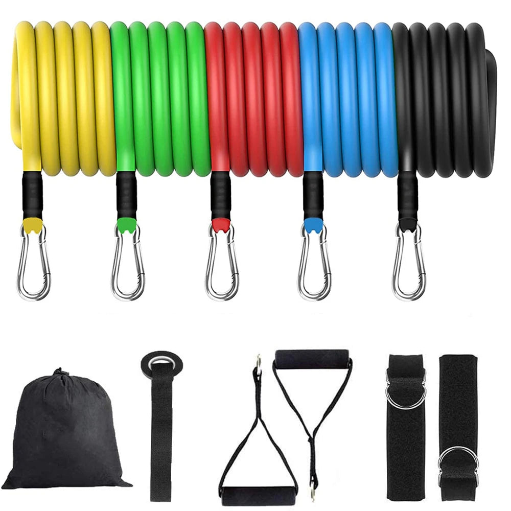 Latex resistance Pull bands rope for Pilates, yoga, CrossFit, fitness , 11PCs