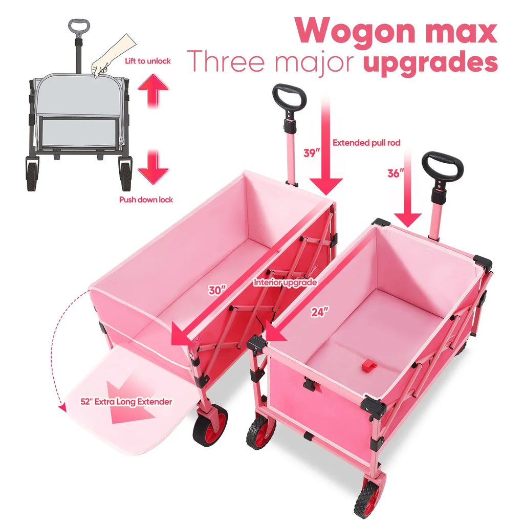 52" Extender Folding Collapsible Wagon Carts