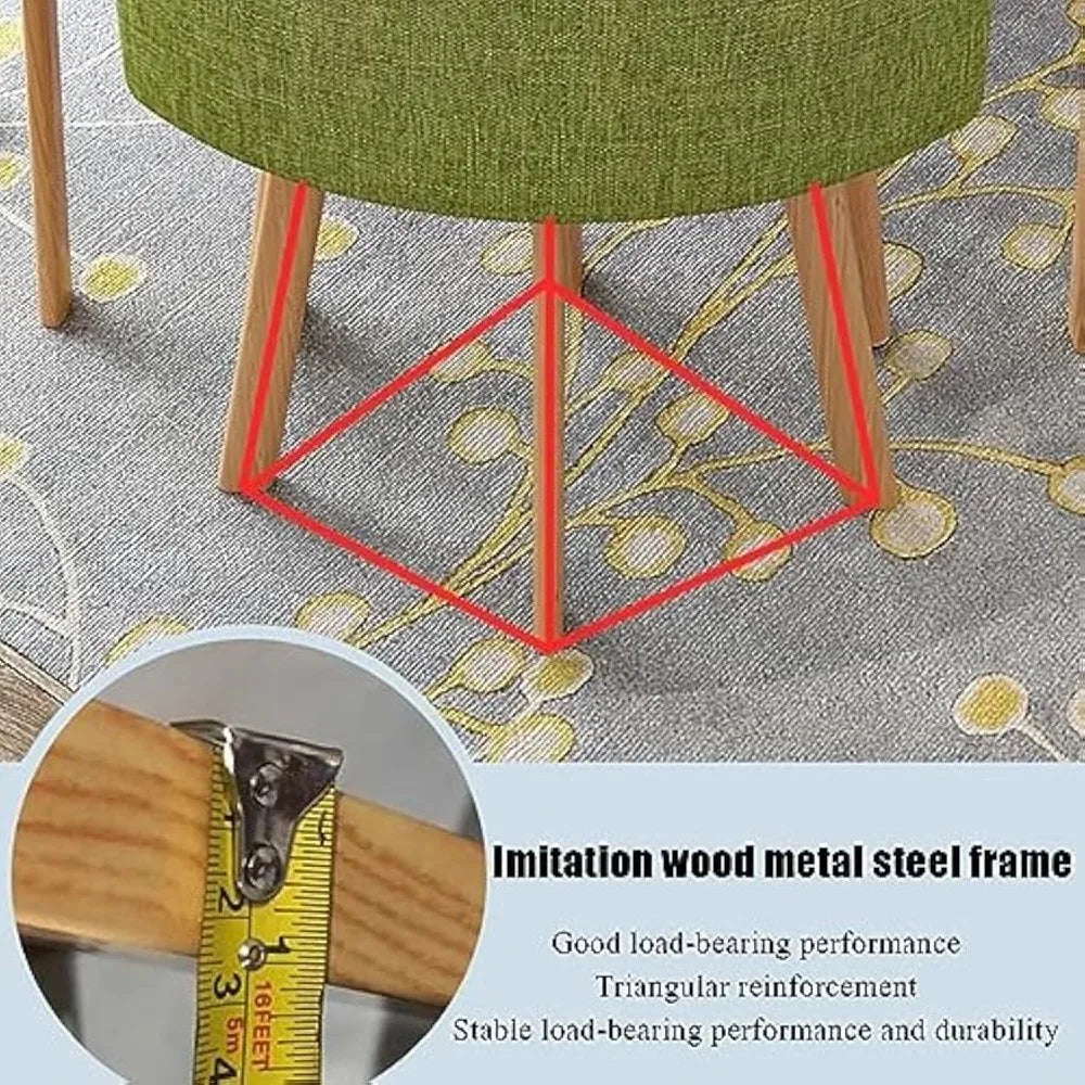 "4-PC Dining Set - Square/Round Table & 4 Chairs, Modern for Kitchen/Office/Conference Room"