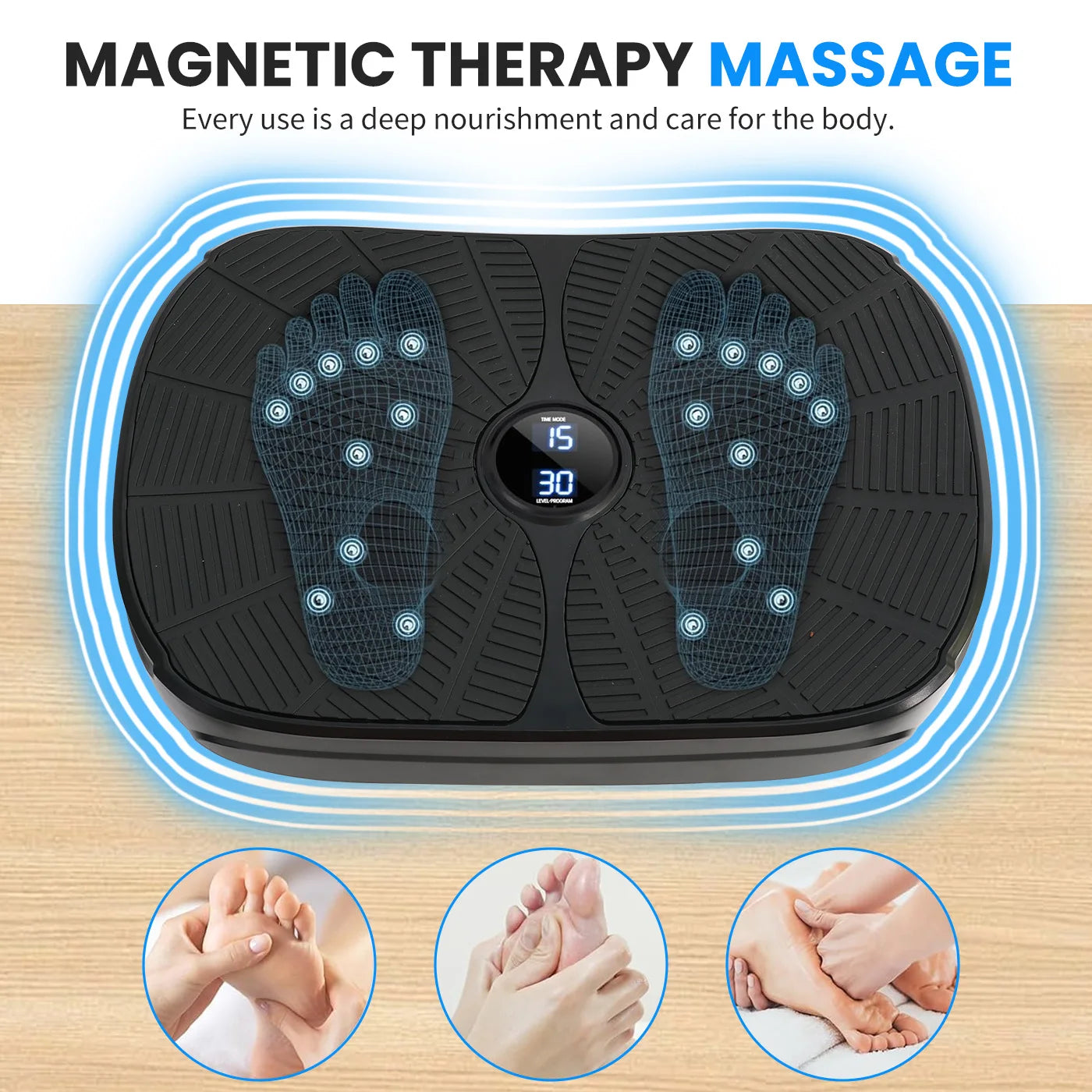 Vibration Plate Exercise Machine Whole Body Workout Power Vibration Shake Platform Fitness Lazy Slimming Resistance Bands